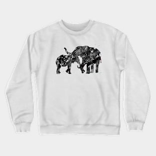 Mother and Daughter Elephants Hugging Crewneck Sweatshirt